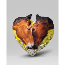 Poduszka w kształcie koni - KONIE w sercu