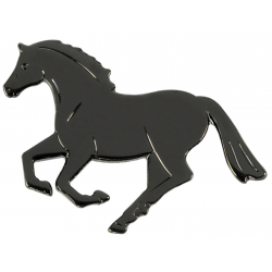 Przypinka - Koń w galopie, czarny