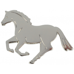 Przypinka - Koń w galopie, srebrny
