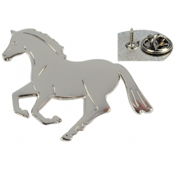 Przypinka - Koń w galopie, srebrny