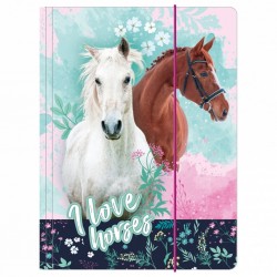 Teczka z gumką KONIE - "I love horses"